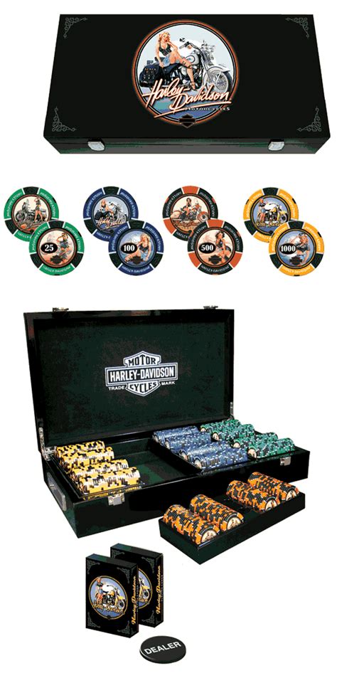 Harley Davidson Pin Up Fichas De Poker