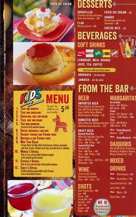 Rios Casino Andrews Churrascaria Menu